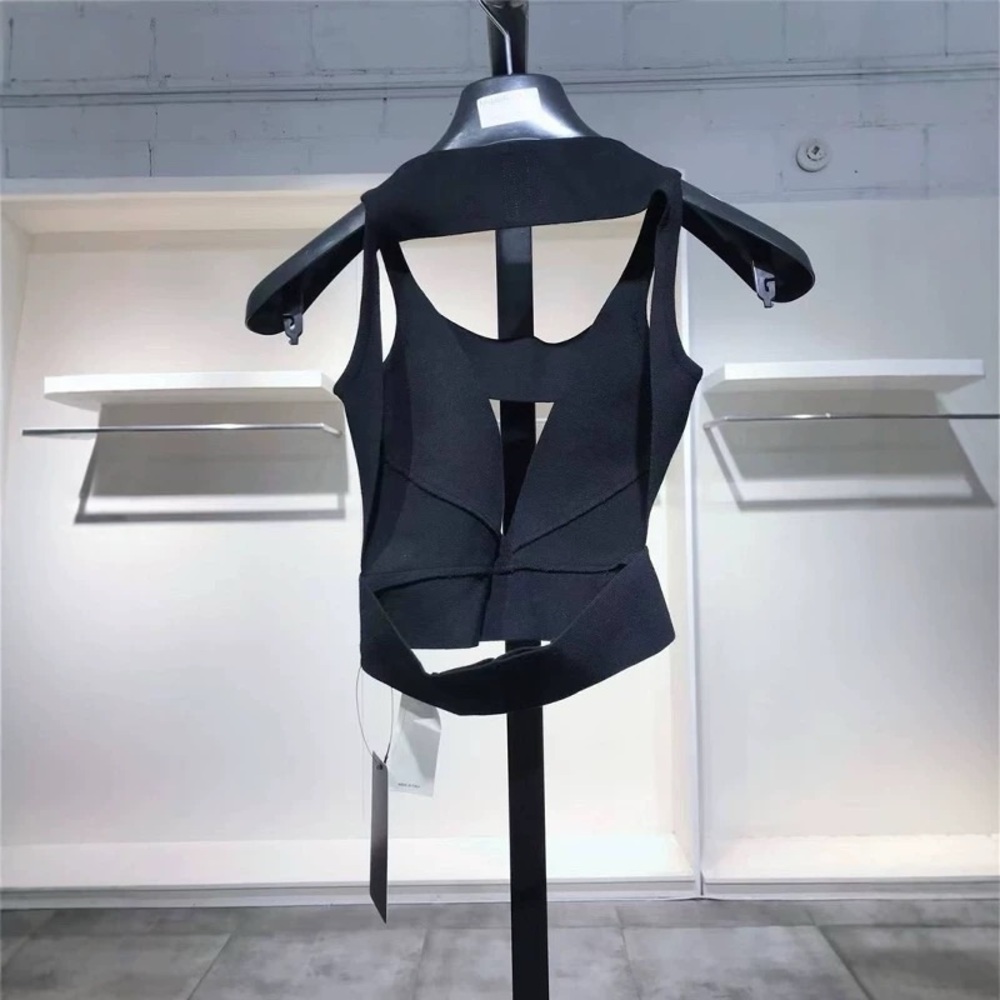 NWT RICK OWENS FW23 LUXOR SLING BRA IN BLACK STRETCH VISCOSE KNIT/XS - Picture 6 of 11